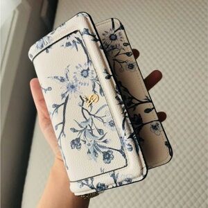 Victoria's Secret White and Blue Floral Clutch